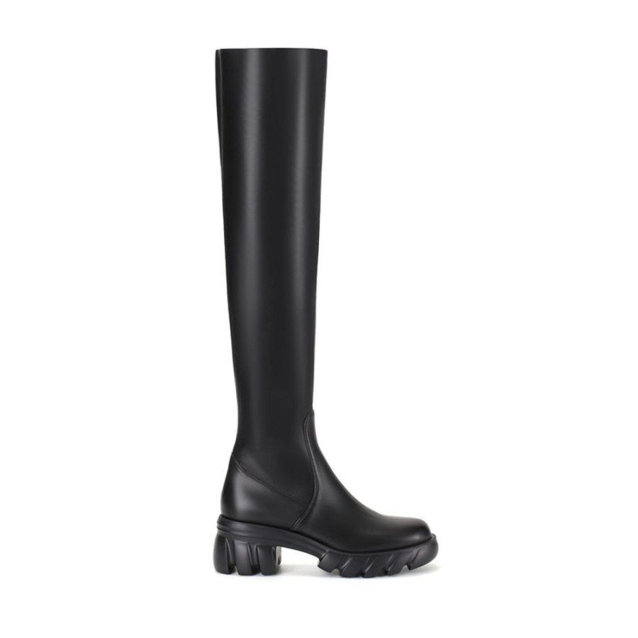 Schuhe ekonika Hohe Stiefel | Overknee-Stretchstiefel Fur Damen Demi Schwarz