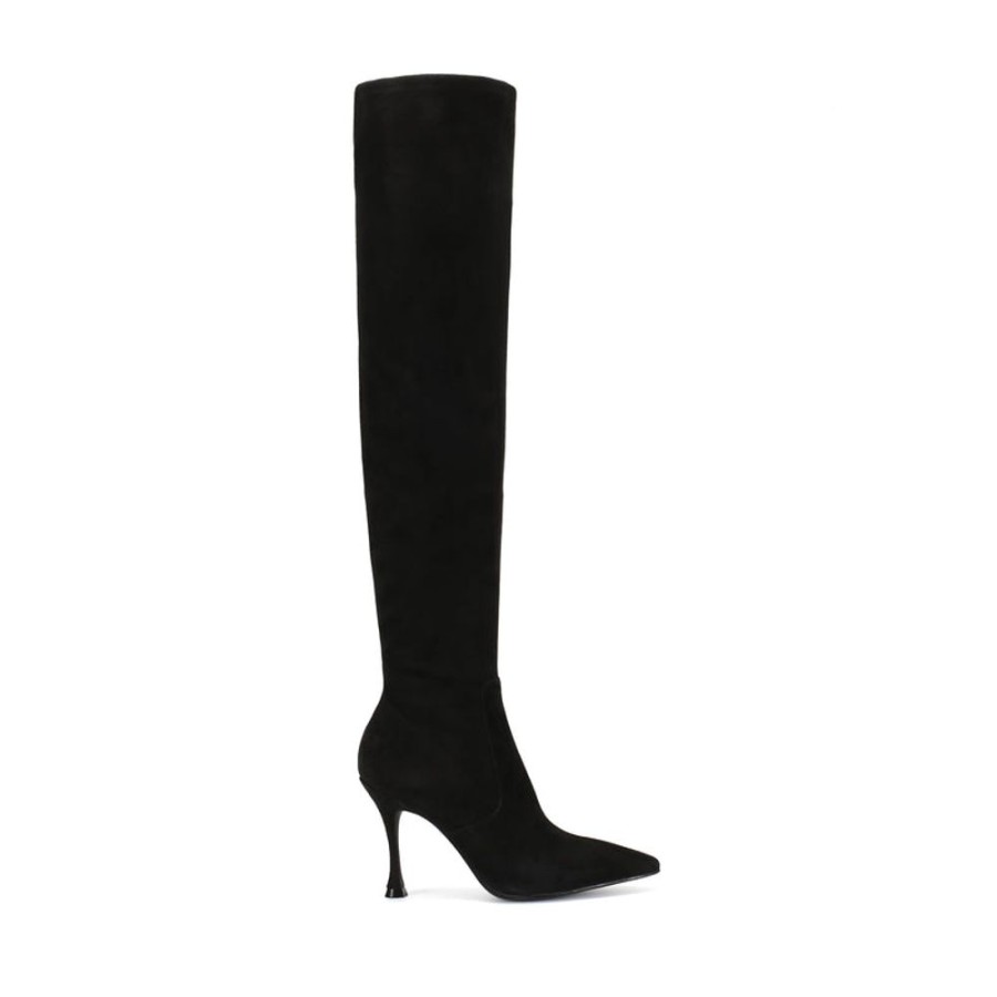 Schuhe ekonika Overkneestiefel | Damen-Halbsaison-Overkneestiefel Ekonika Premium Schwarz