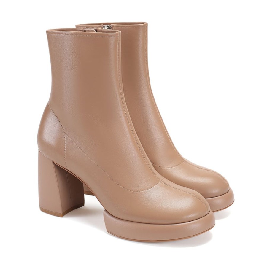 Schuhe ekonika Stiefeletten | Damen-Halbsaison-Stiefeletten Ekonika Beige