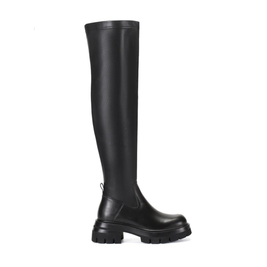 Schuhe ekonika Hohe Stiefel | Overknee-Stretchstiefel Fur Damen Demi Schwarz